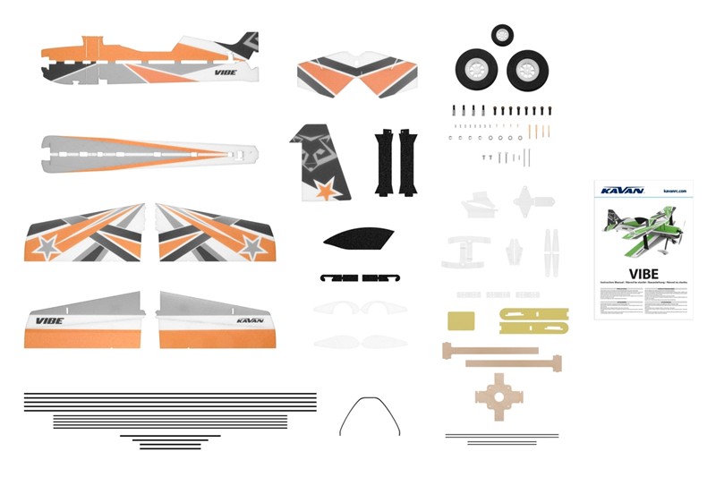 Kavan Vibe 1000mm 3D Aerobatic Biplane Park-Flyer - Orange KAV02.8030